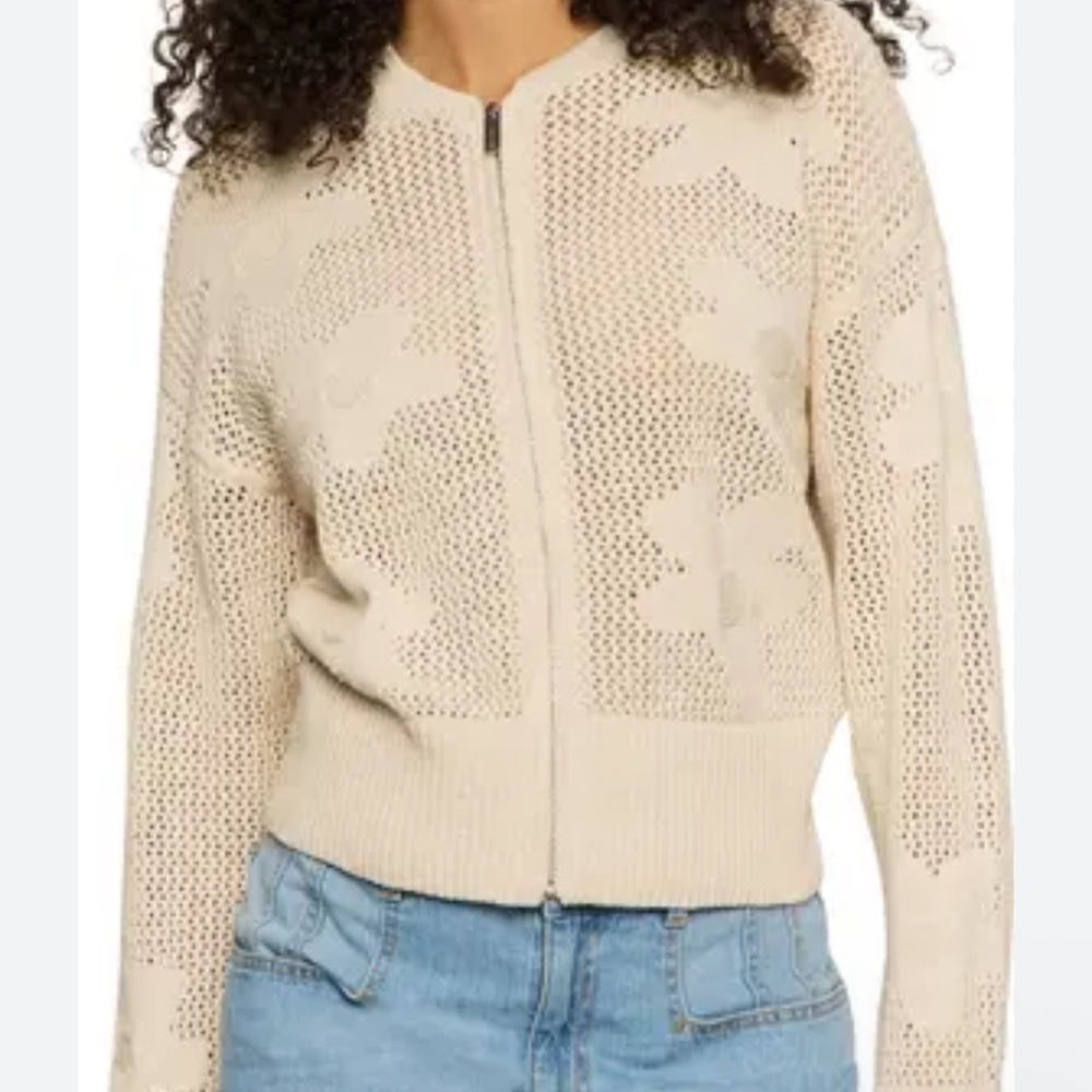Sanctuary Floral Cream Knit Sweater